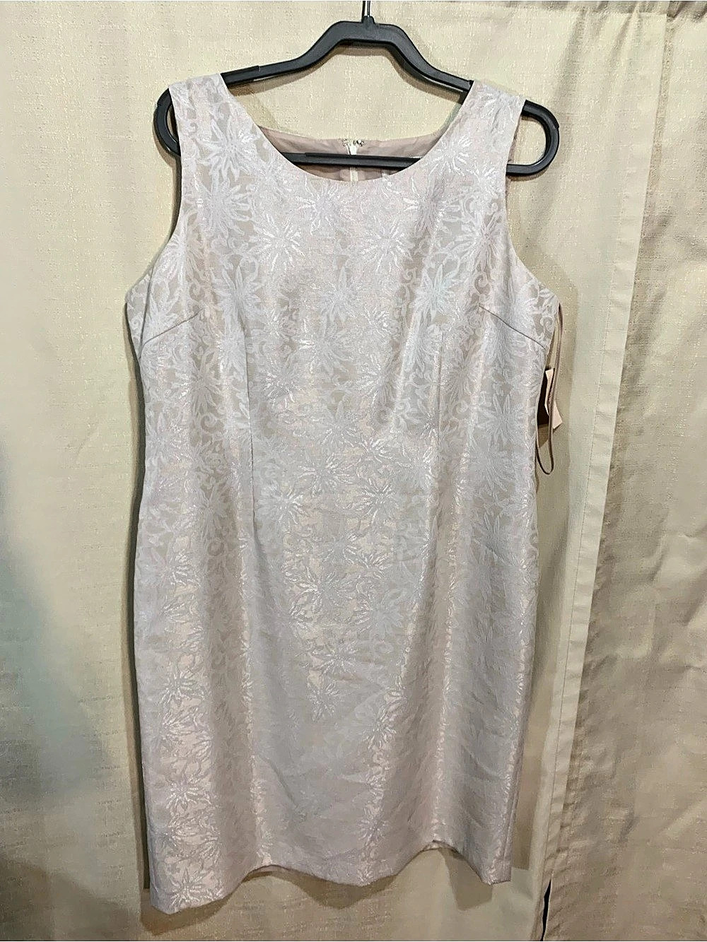 Jones Studio Floral Jacquard Mini Dress in White Size 16 NWT a1/118